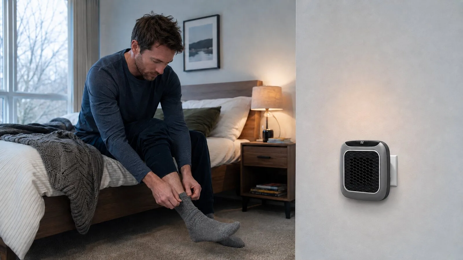 HeatMe Pro on a clear Australian bedroom wall